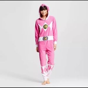 Xs women’s hooded pink power ranger pajama onesie